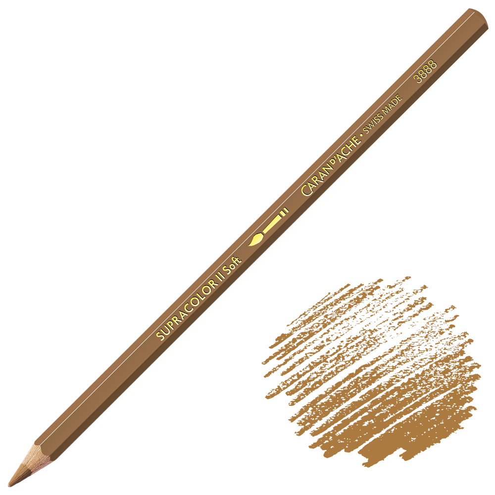Caran d'Ache Supracolor Soft Aquarelle Color Pencil Brown Ochre