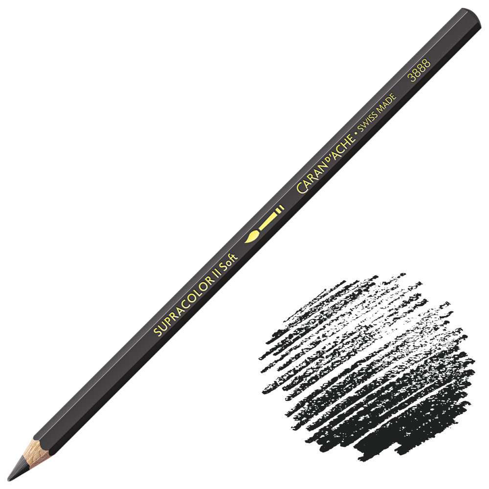 Caran d'Ache Supracolor Soft Aquarelle Color Pencil Charcoal Grey