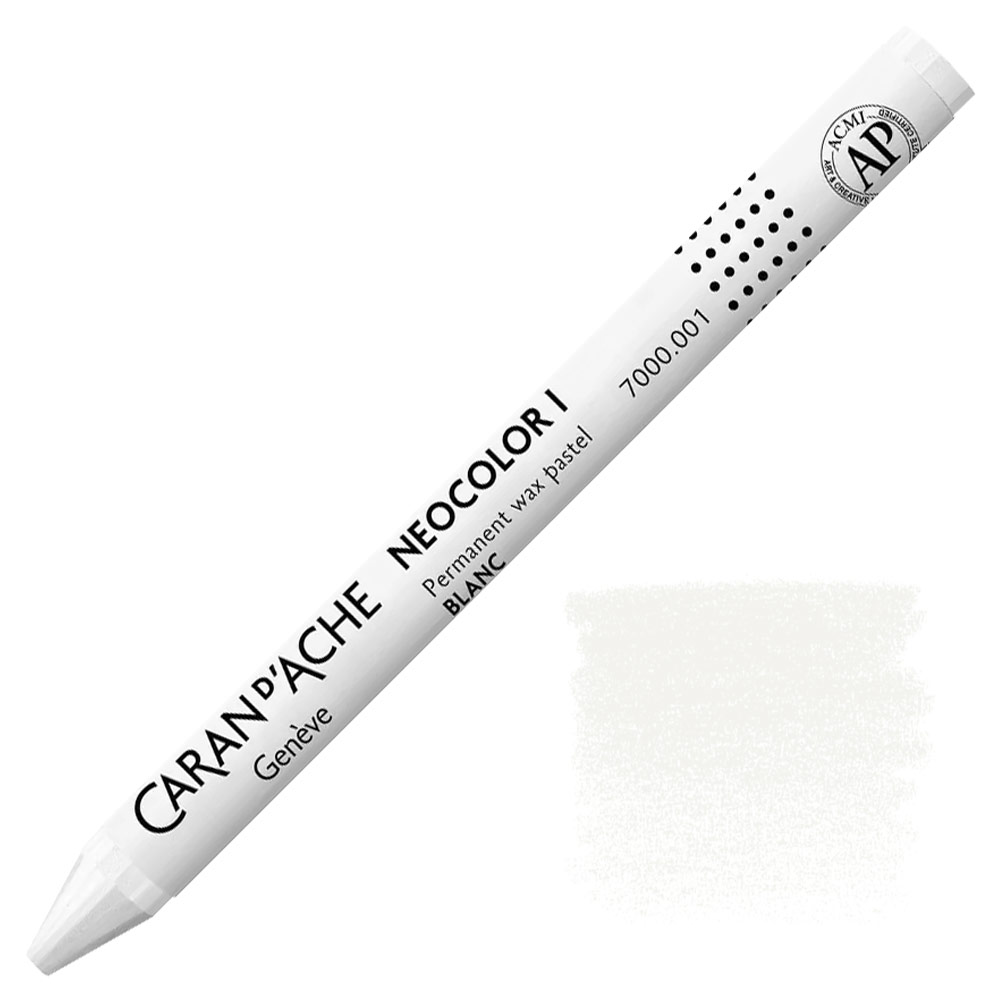 Neocolor I Crayons, L: 10 cm, thickness 8 mm, white (001), 10 pc