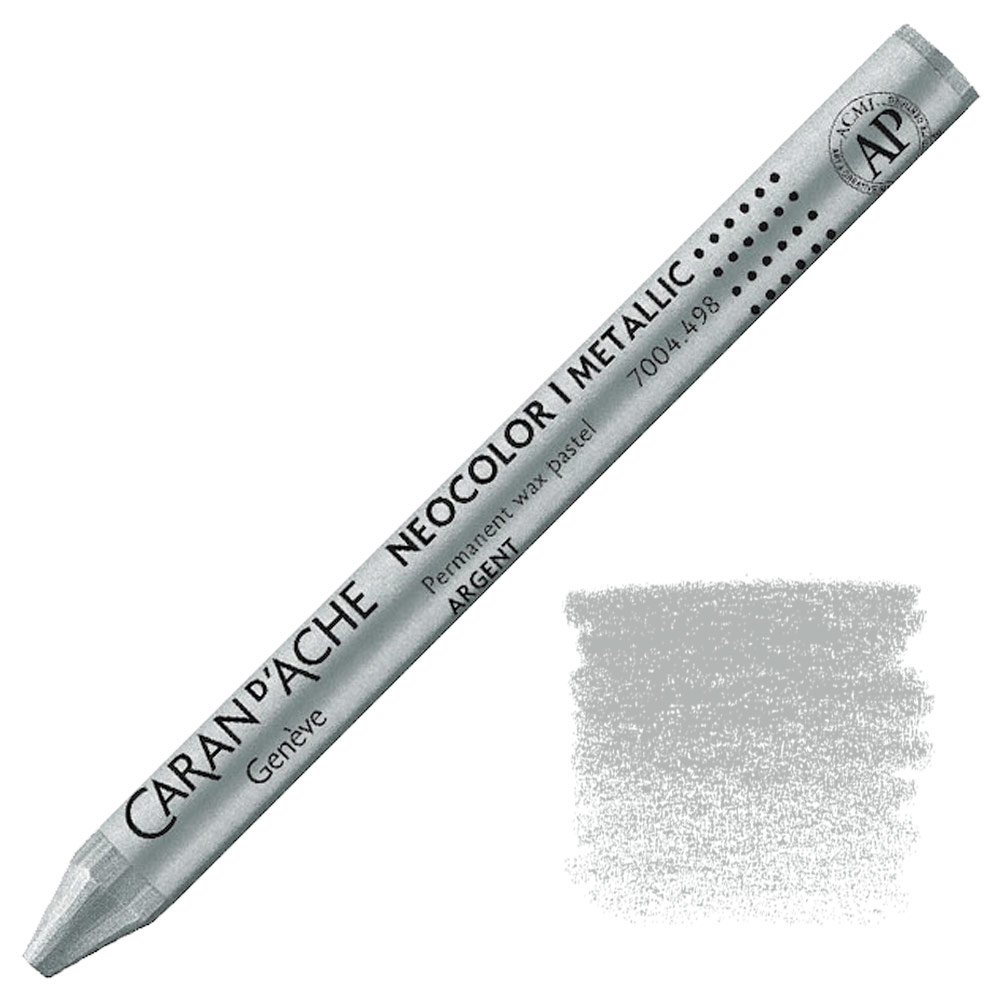 Caran d'Ache Neocolor I Permanent Wax Pastel Metallic Silver