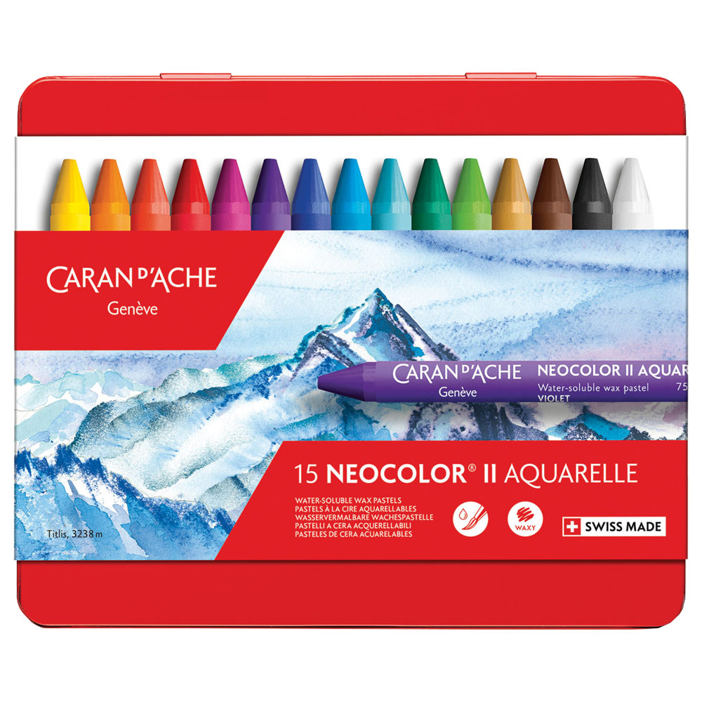 Caran d'Ache Neocolor II Water Soluble Wax Pastell 15 Set