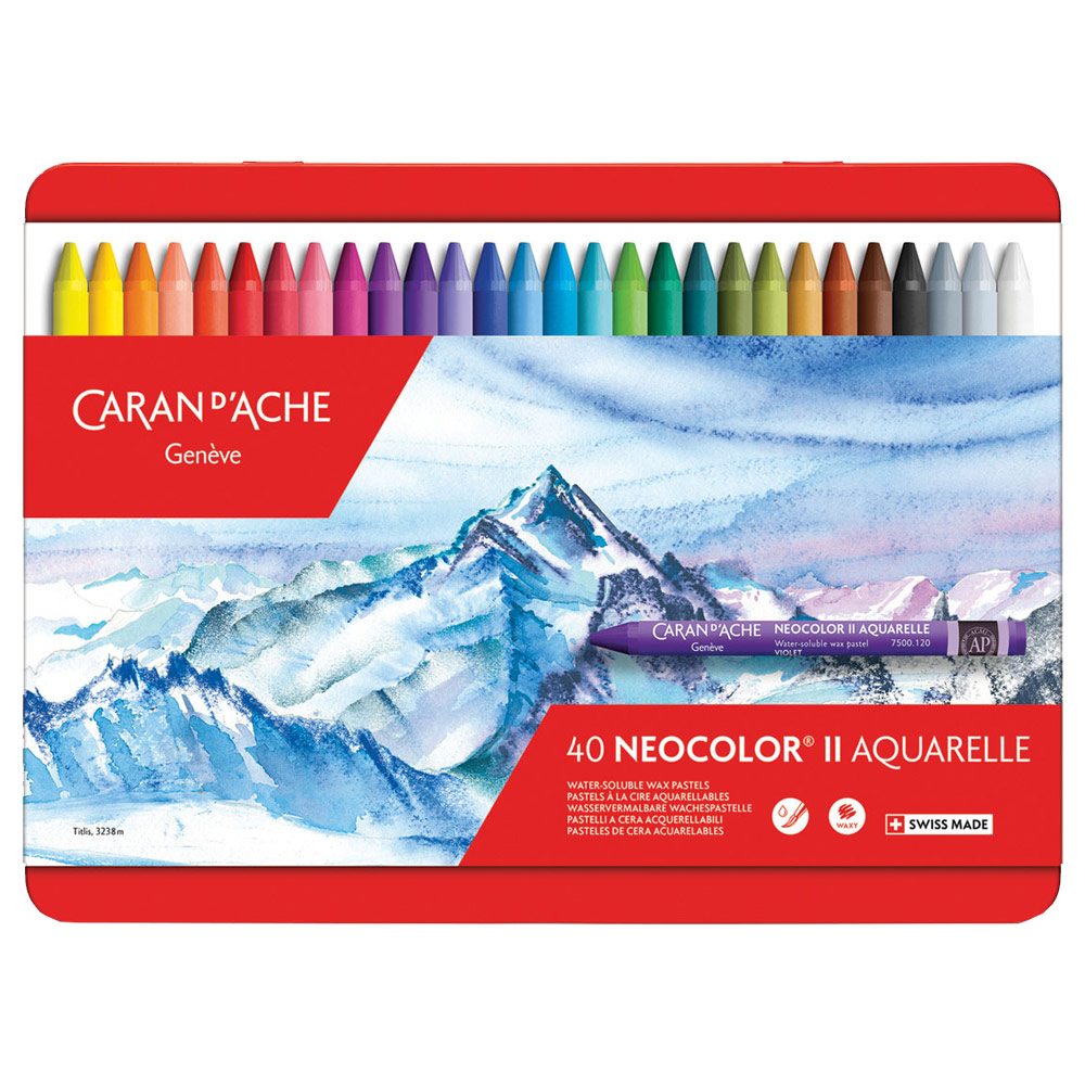 Caran d'Ache Neocolor II Water Soluble Wax Pastel 40 Set
