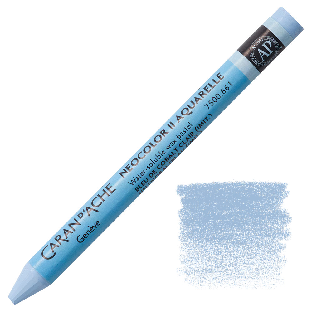 Caran d'Ache Neocolor II Water Soluble Wax Pastel Light Cobalt Blue