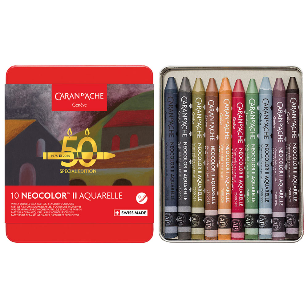 Caran d'Ache Neocolor II Anniversary Water Soluble Pastel 10 Set Dark