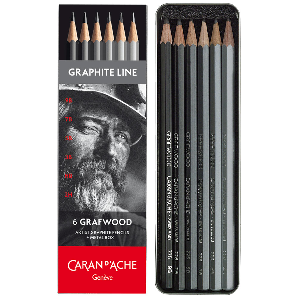 Caran d'Ache Grafwood 775 Graphite Pencil 6 Set