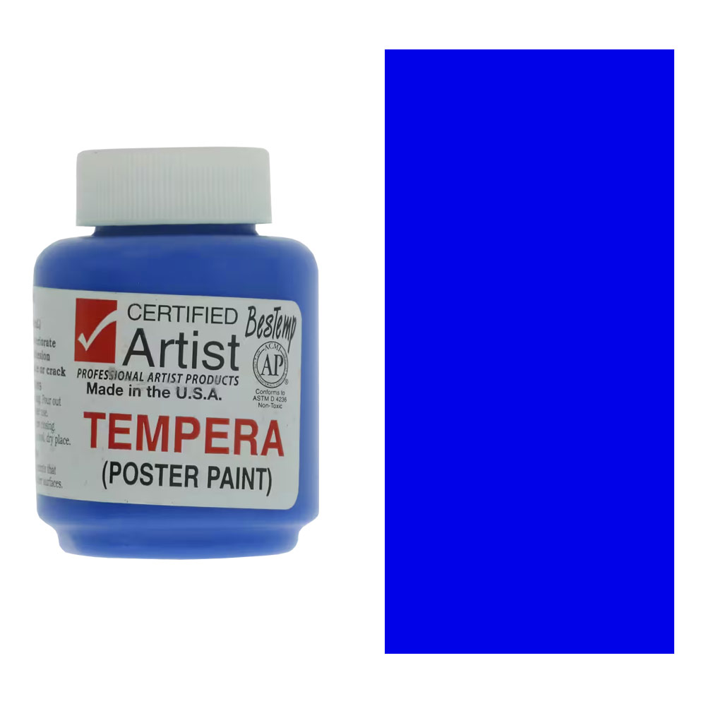 Bestemp Certified Artist Tempera Poster Paint 2oz Blue