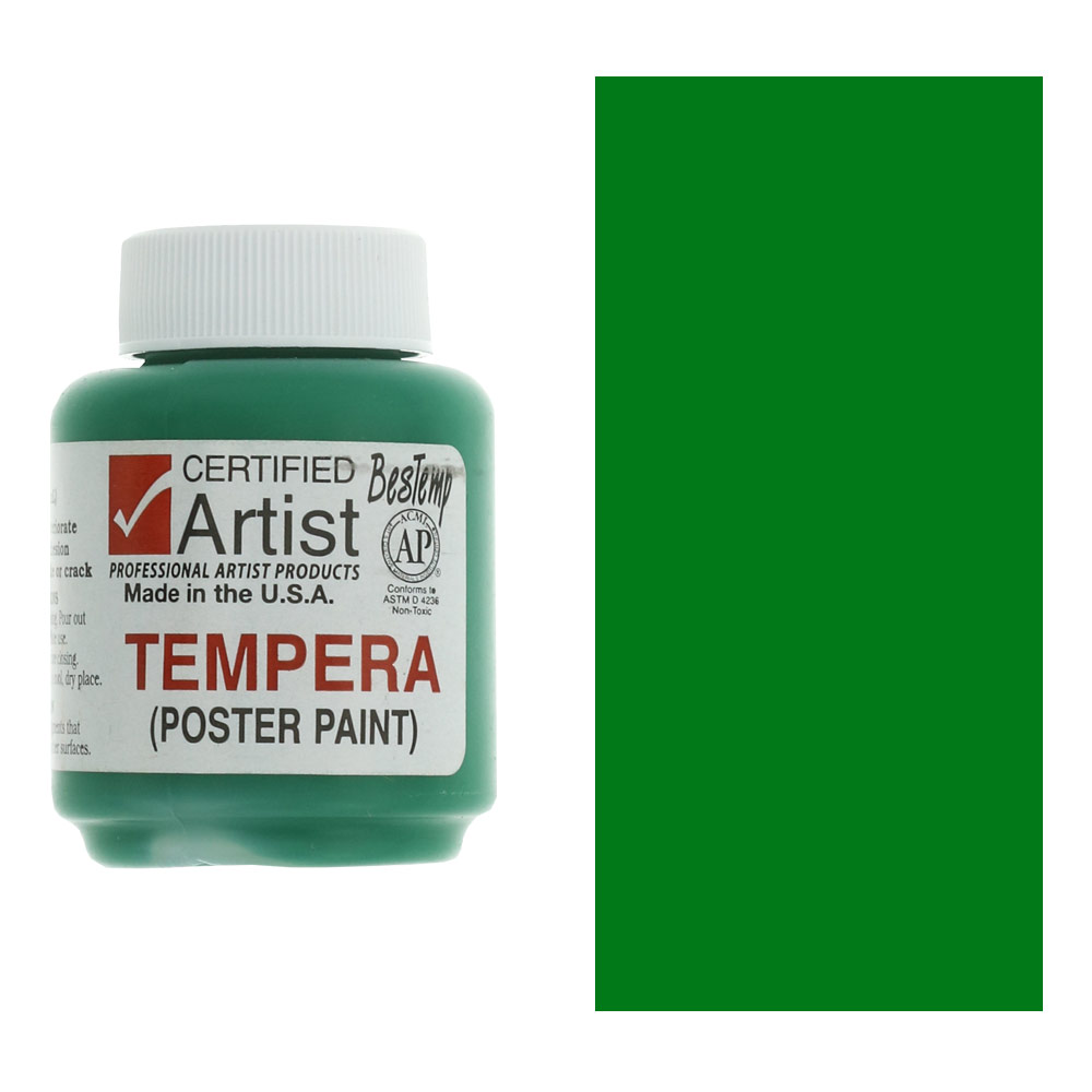 Bestemp Certified Artist Tempera Poster Paint 2oz Green