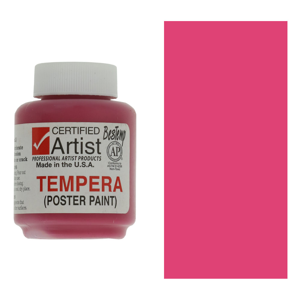 Bestemp Certified Artist Tempera Poster Paint 2oz Magenta