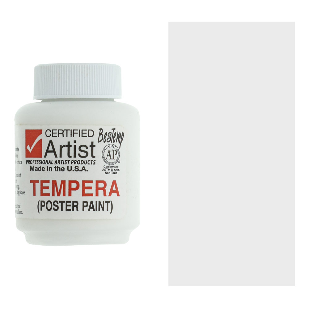 Bestemp Certified Artist Tempera Poster Paint 2oz White