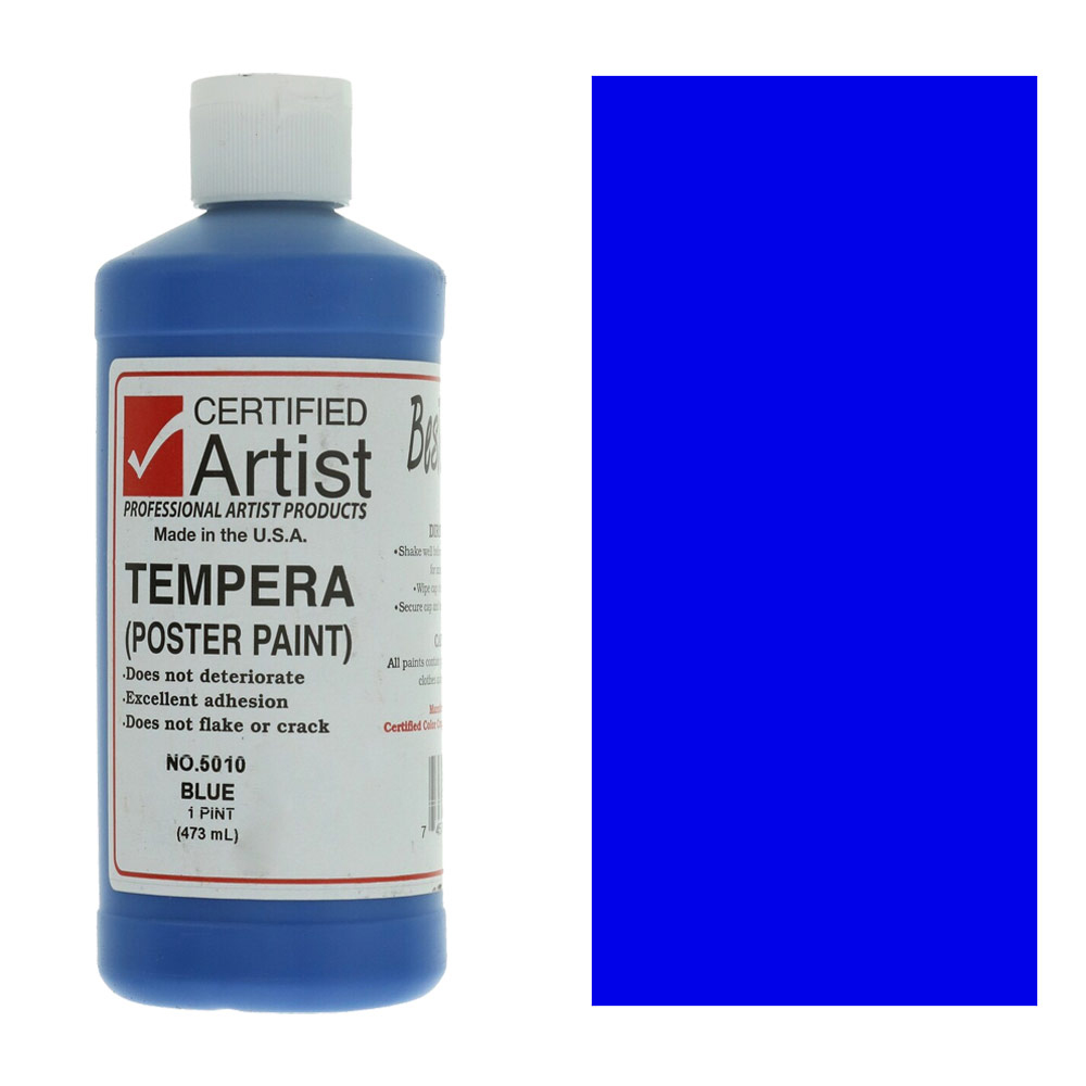 Bestemp Certified Artist Tempera Poster Paint 16oz Blue