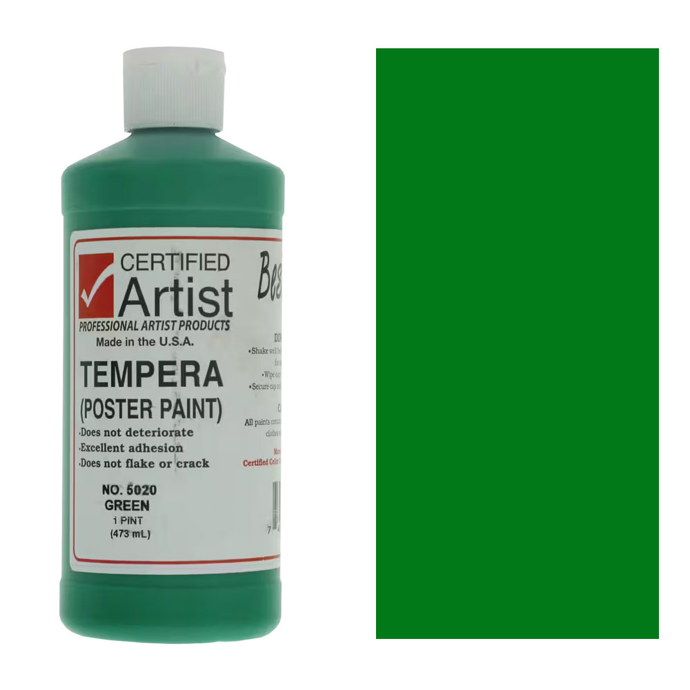 Bestemp Certified Artist Tempera Poster Paint 16oz Green