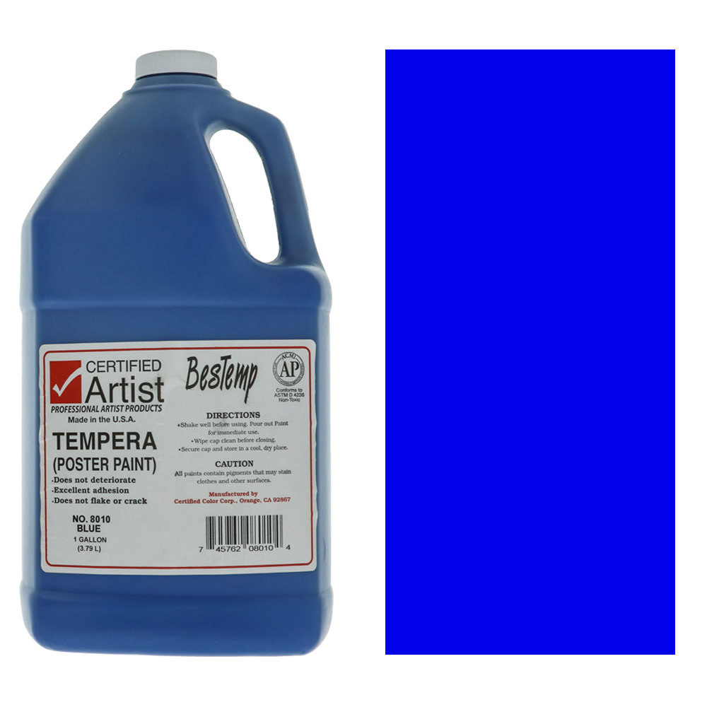 Bestemp Certified Artist Tempera Poster Paint 1 Gal Blue