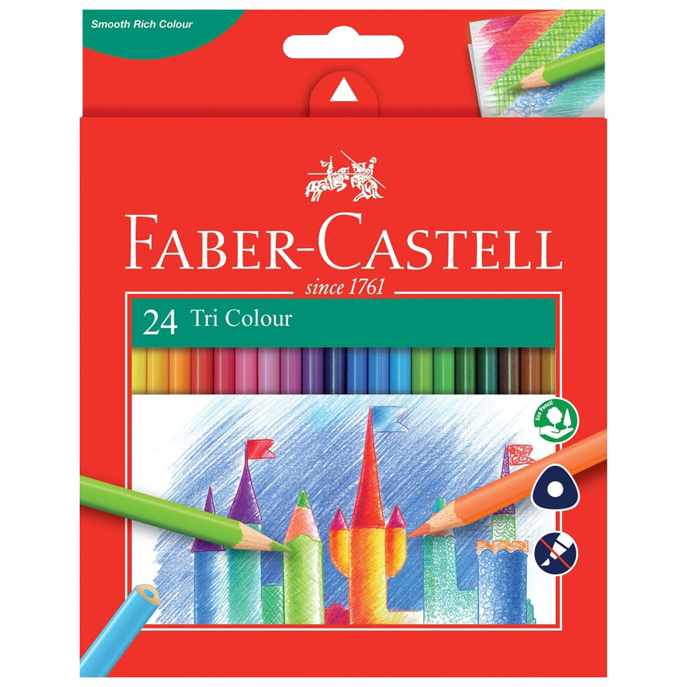 TRIANGULAR COLOUR PENCILS 24pk