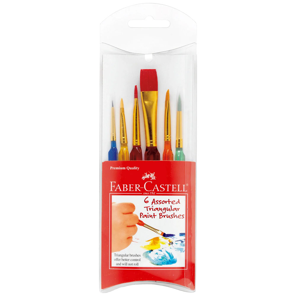 Faber-Castell Triangular Paint Brushes 6 Set Assorted