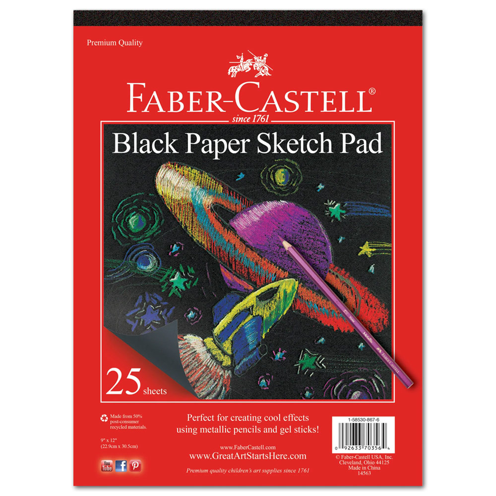 Faber-Castell Black Paper Sketch Pad 9"x12"