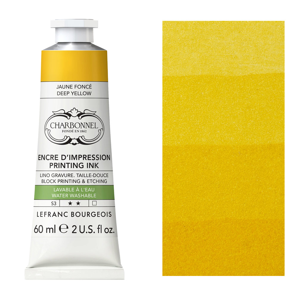 Charbonnel Water Washable Printing Ink 60ml Deep Yellow