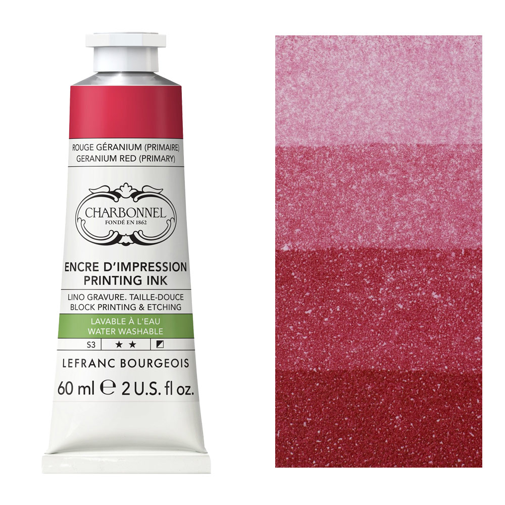 Charbonnel Water Washable Printing Ink 60ml Geranium Red (Primary)
