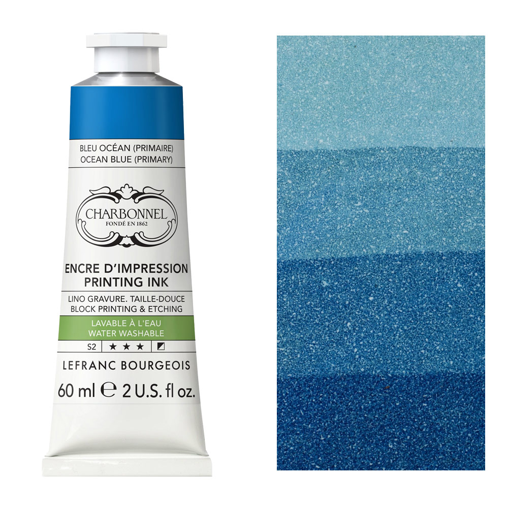 Charbonnel Water Washable Printing Ink 60ml Ocean Blue (Primary)