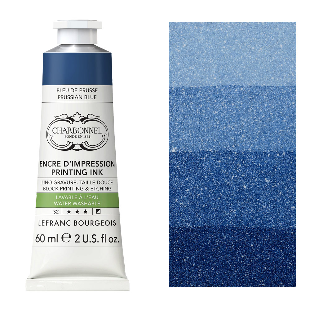 Charbonnel Water Washable Printing Ink 60ml Prussian Blue