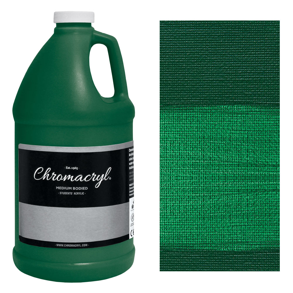 Chromacryl Students' Acrylic Paint 1/2 Gallon Green Deep