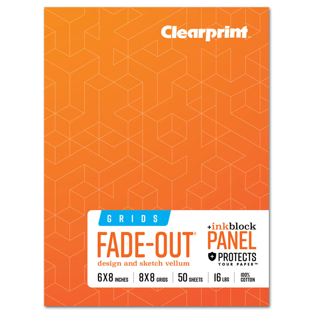 Clearprint Fade-Out Design Vellum 1000H-8x8 Grid Field Book 50 Sheets 6"x8"