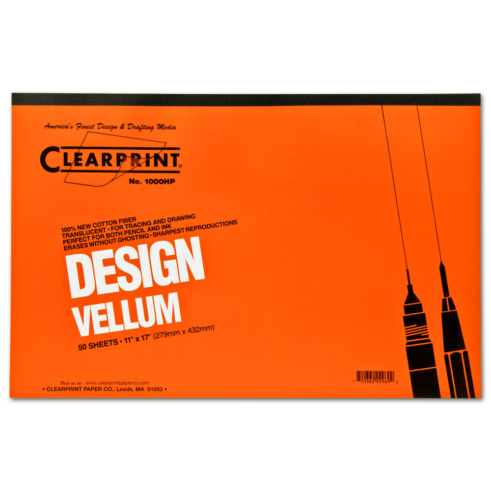 Clearprint Design Vellum 1000H Pad 50 Sheets 11"x17"