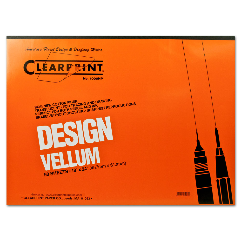 Clearprint Design Vellum 1000H Pad 50 Sheets 18"x24"