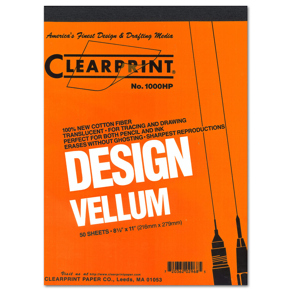 Clearprint Design Vellum 1000H Pad 50 Sheets 8.5"x11"