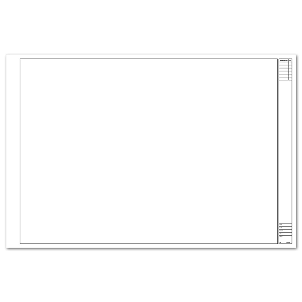 24x36 Pkg 100 Title Block Right Side 1000HST-A Clearprint Vellum Sheets