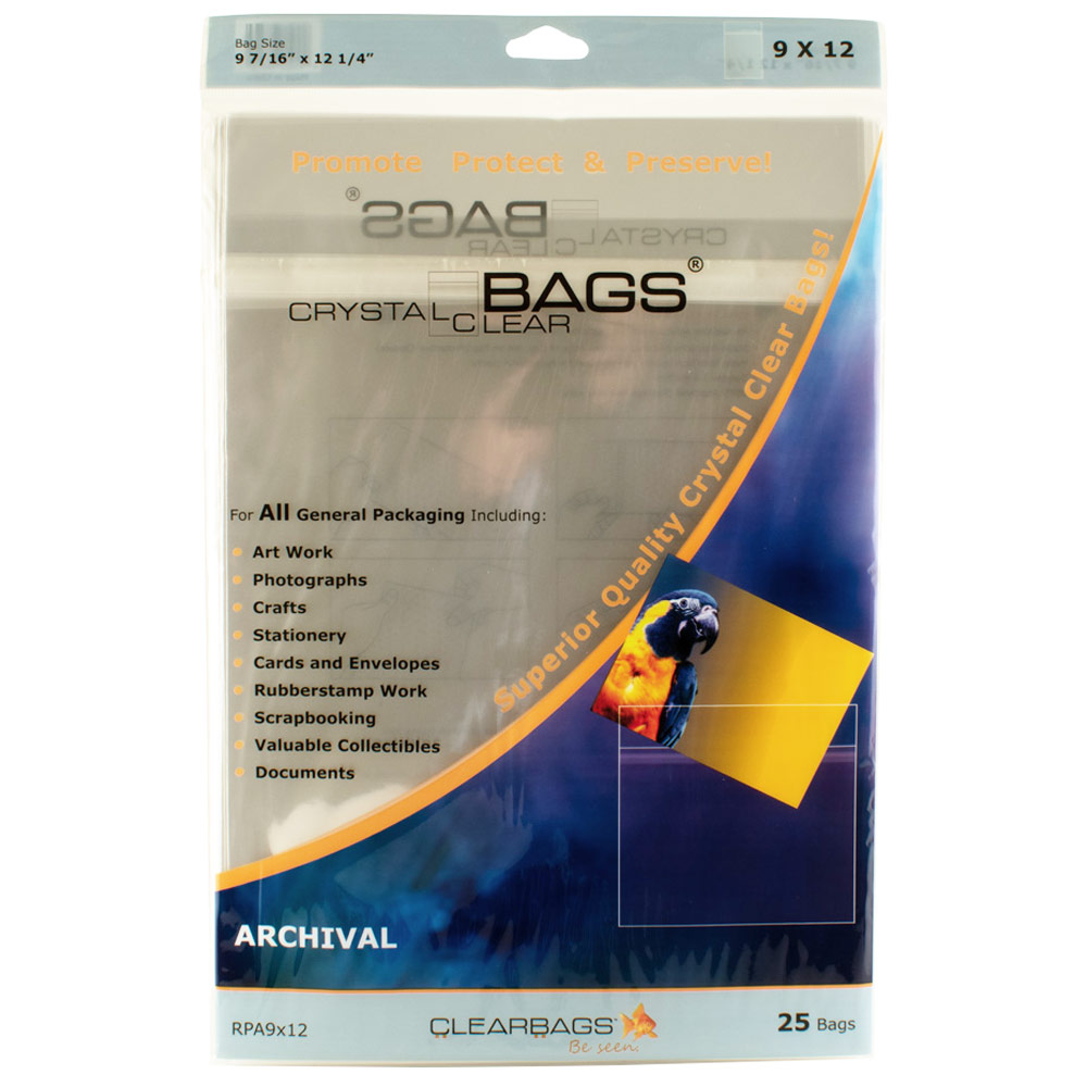 ClearBags Crystal Clear Protective Plastic Bag 25 Pack 9-7/16"x12-1/4"