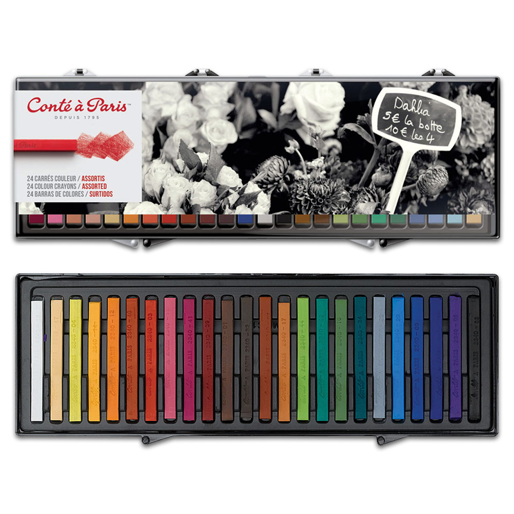 Conte a Paris Carre Crayon 24 Set Assorted Colors