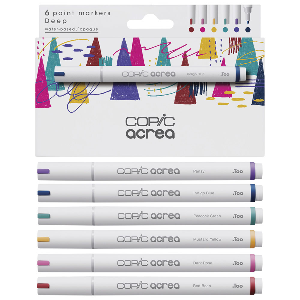 Copic Acrea Water-Based Pigment Paint Marker 6 Set Deep