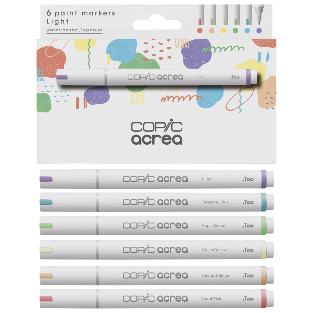 Copic Acrea Water-Based Pigment Paint Marker 6 Set Light