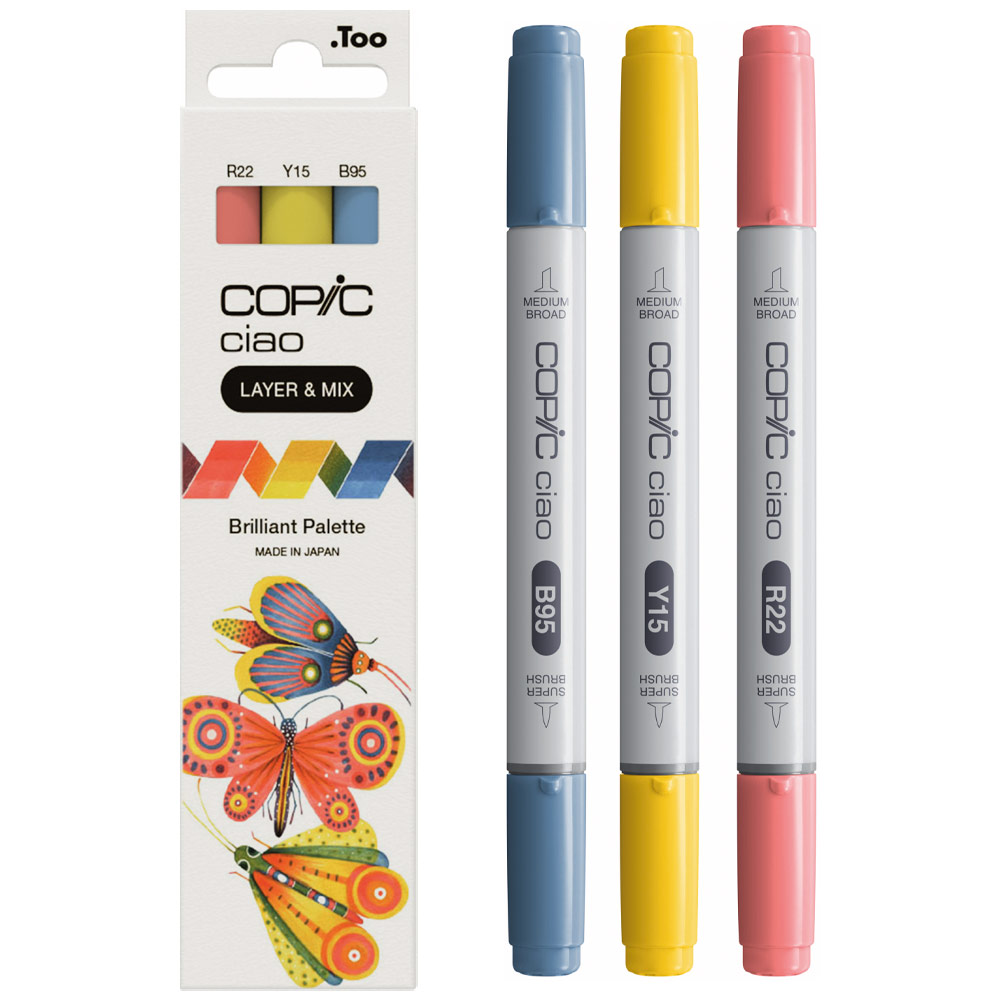 Copic Ciao Alcohol Ink Marker Layer & Mix 3 Set Brilliant Palette