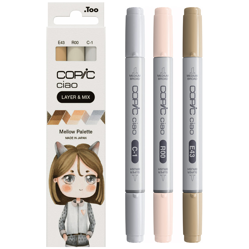 Copic Ciao Alcohol Ink Marker Layer & Mix 3 Set Mellow Palette