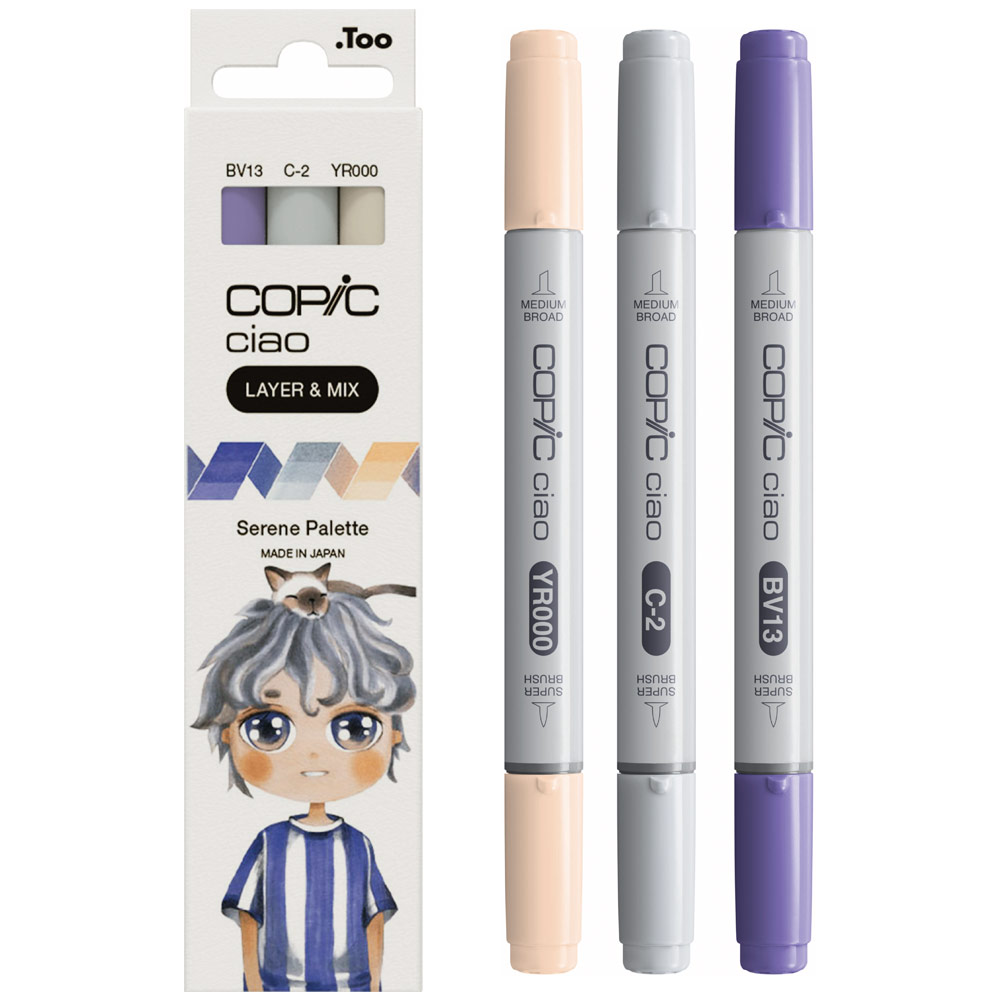 Copic Ciao Alcohol Ink Marker Layer & Mix 3 Set Serene Palette
