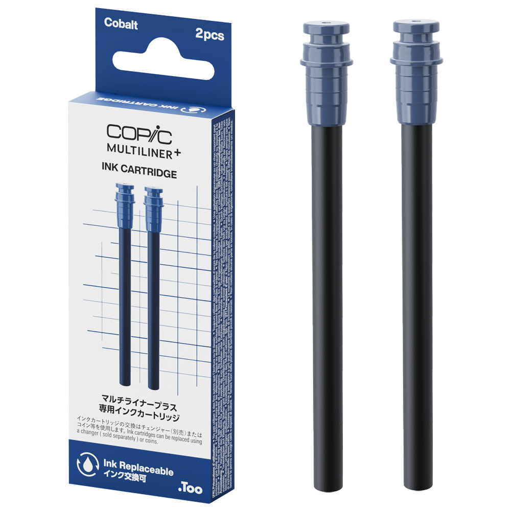 Copic Multiliner+ Plus Pigment Pen Ink Refill 2 Pack Cobalt