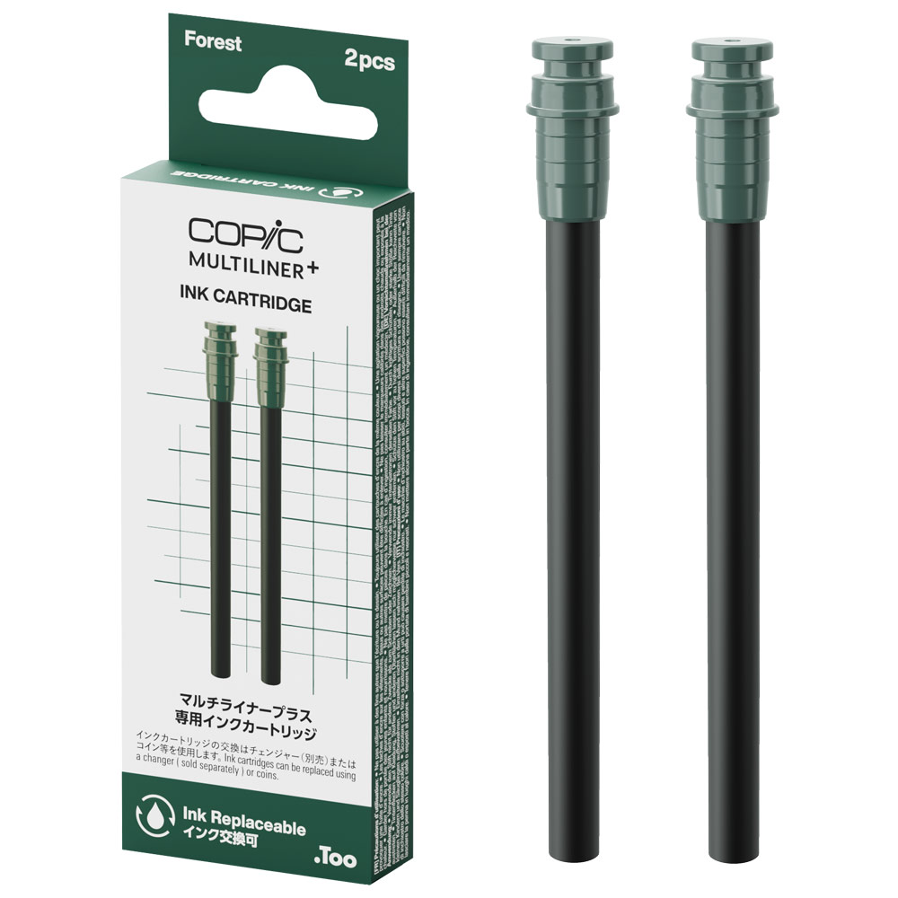 Copic Multiliner+ Plus Pigment Pen Ink Refill 2 Pack Forest