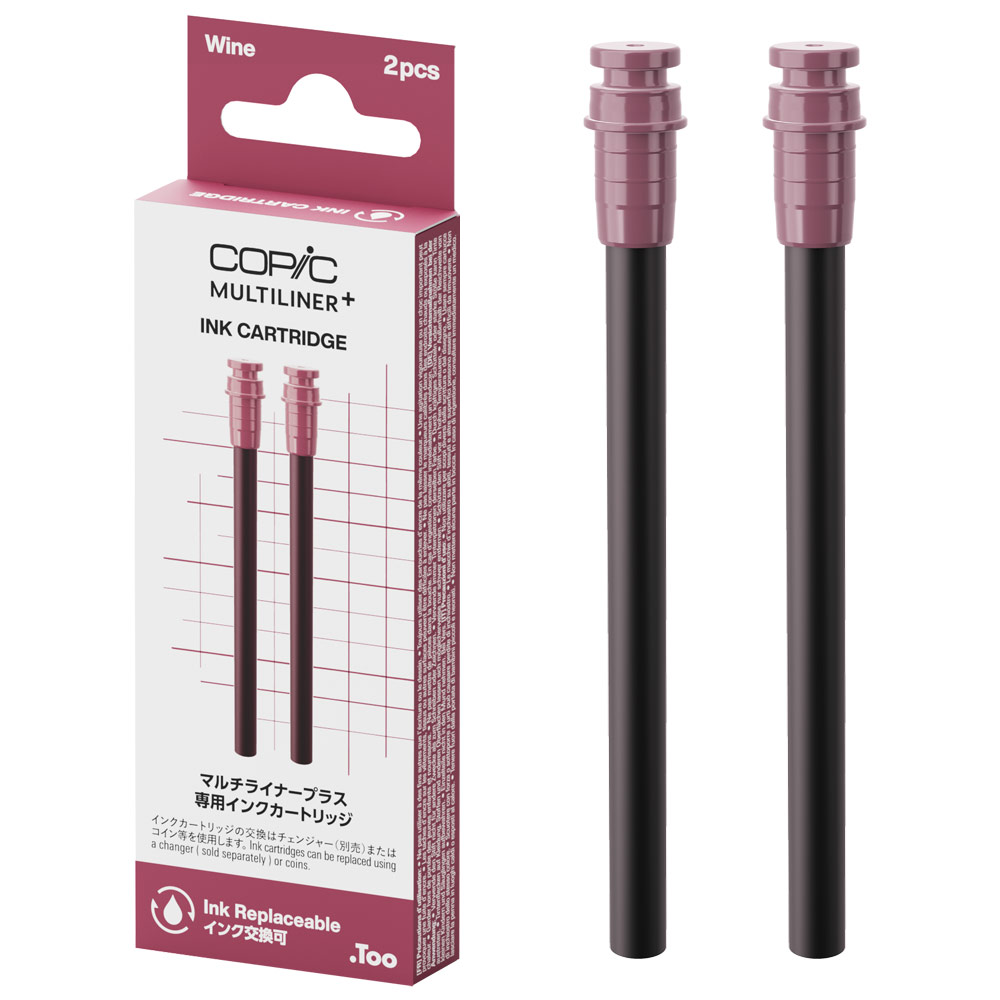 Copic Multiliner+ Plus Pigment Pen Ink Refill 2 Pack Wine