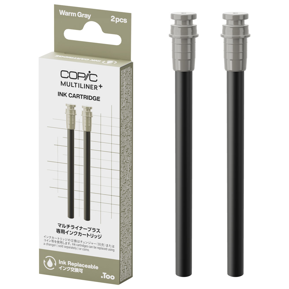 Copic Multiliner+ Plus Pigment Pen Ink Refill 2 Pack Warm Gray