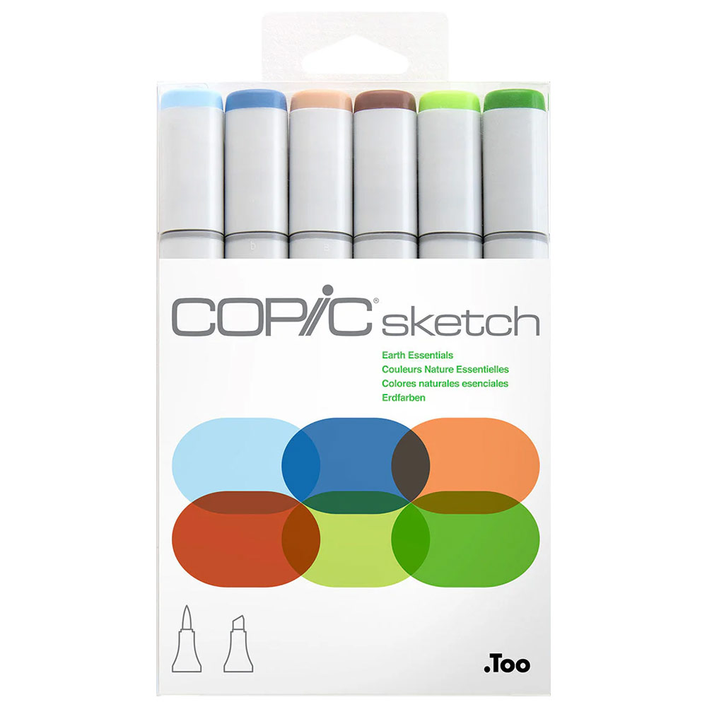 Copic Sketch Alcohol Ink Marker 6 Set Earth Essentials