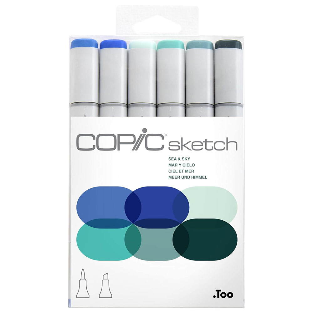 Copic Sketch Alcohol Ink Marker 6 Set Sea & Sky