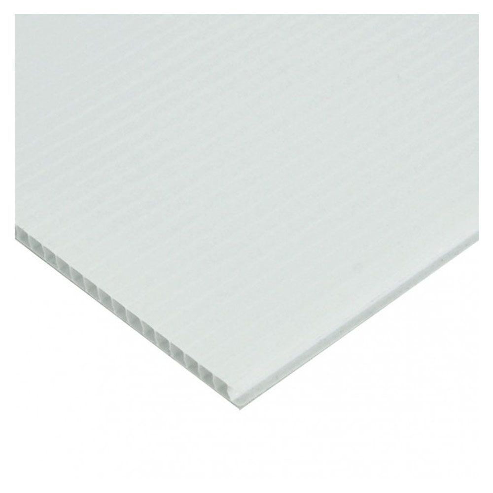 Glantz Coroplast Fluted Polyproplyene Sheet 4mm Thick 48"x96" White