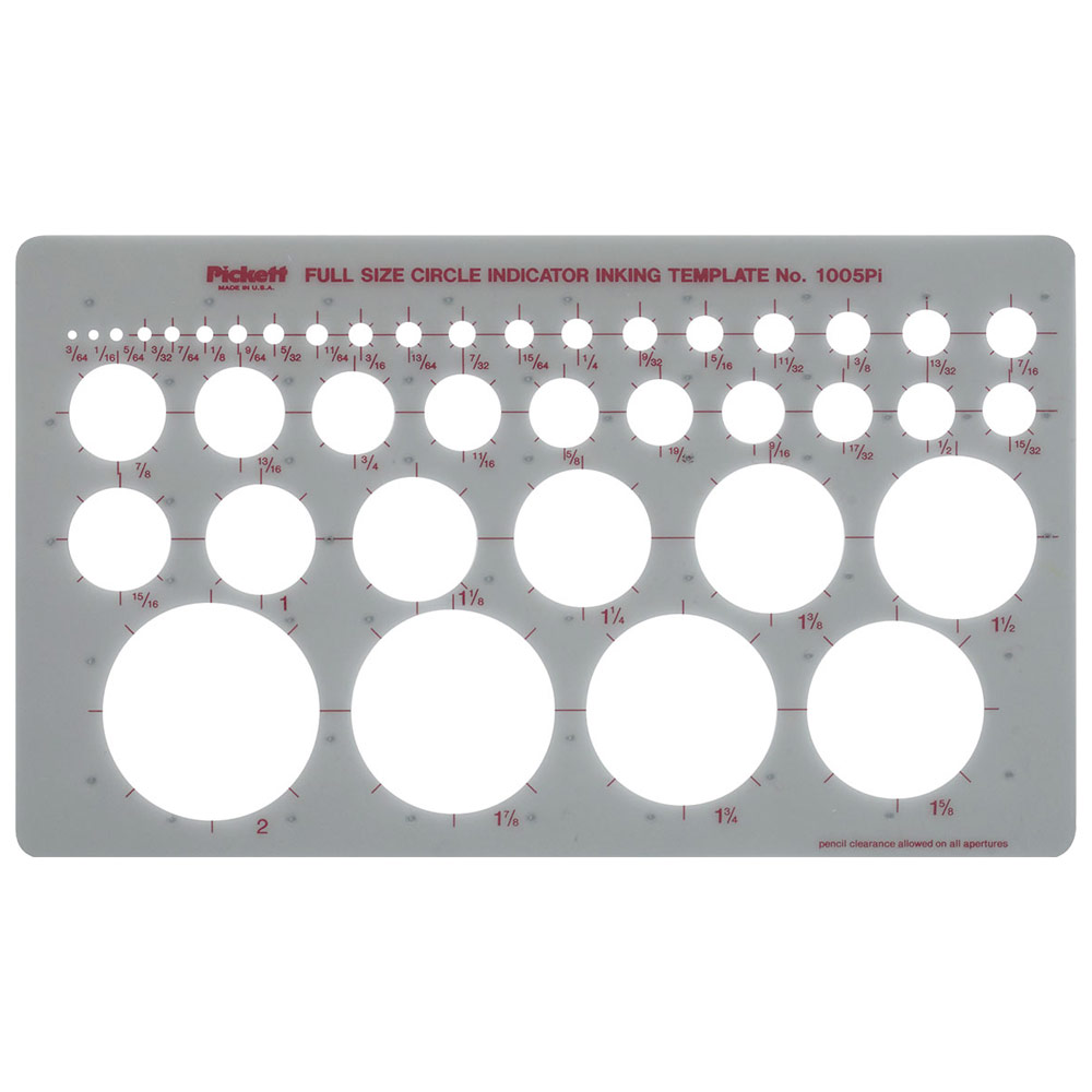 Full Size Circle Indicator Inking Template No. 1004Pi