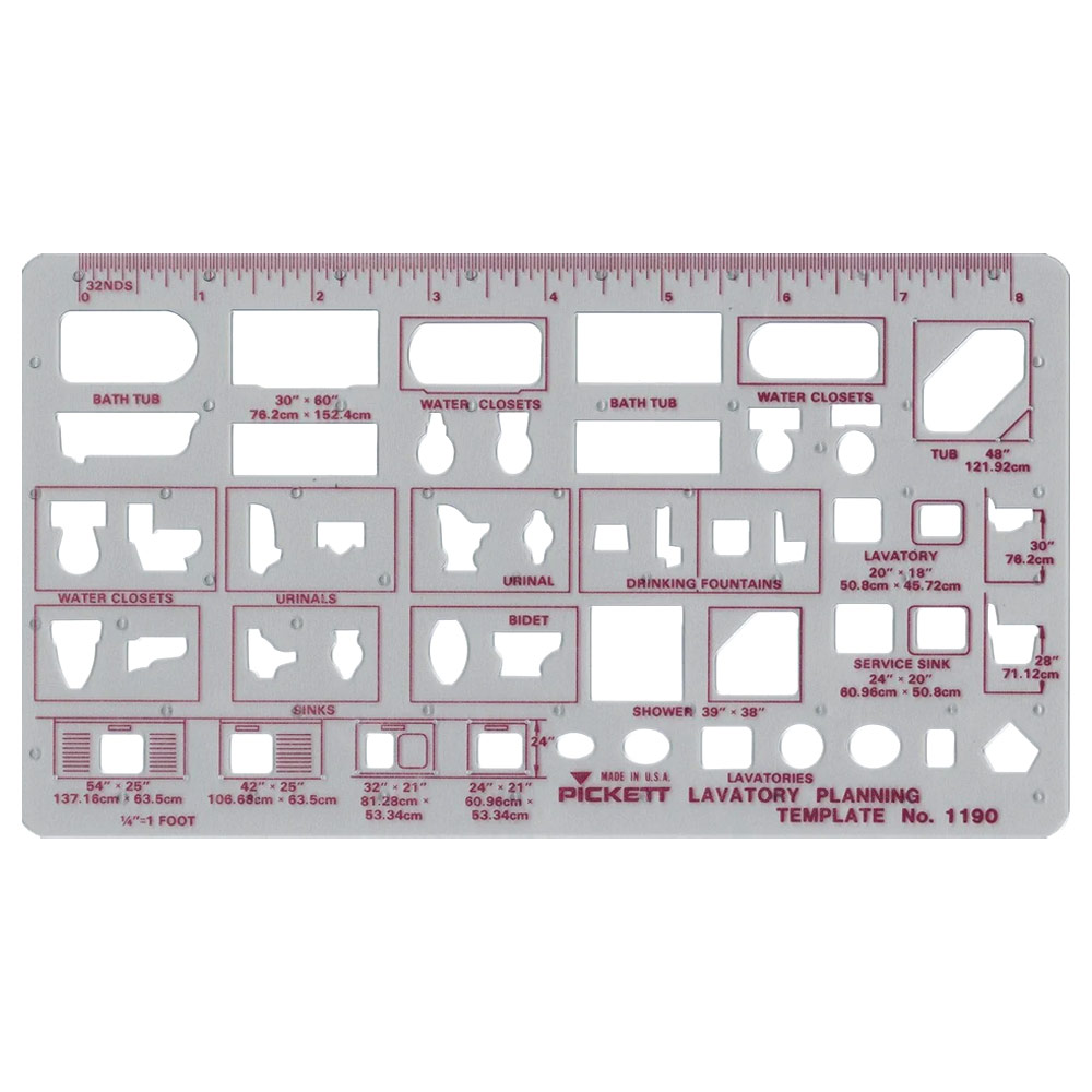 Pickett Lavatory Planning Template 1/4" Scale