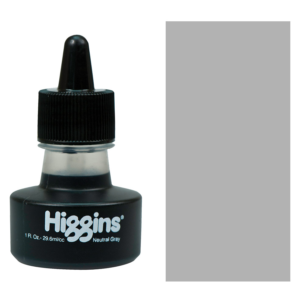 Higgins Dye-Based Drawing Ink 1oz Neutral Gray
