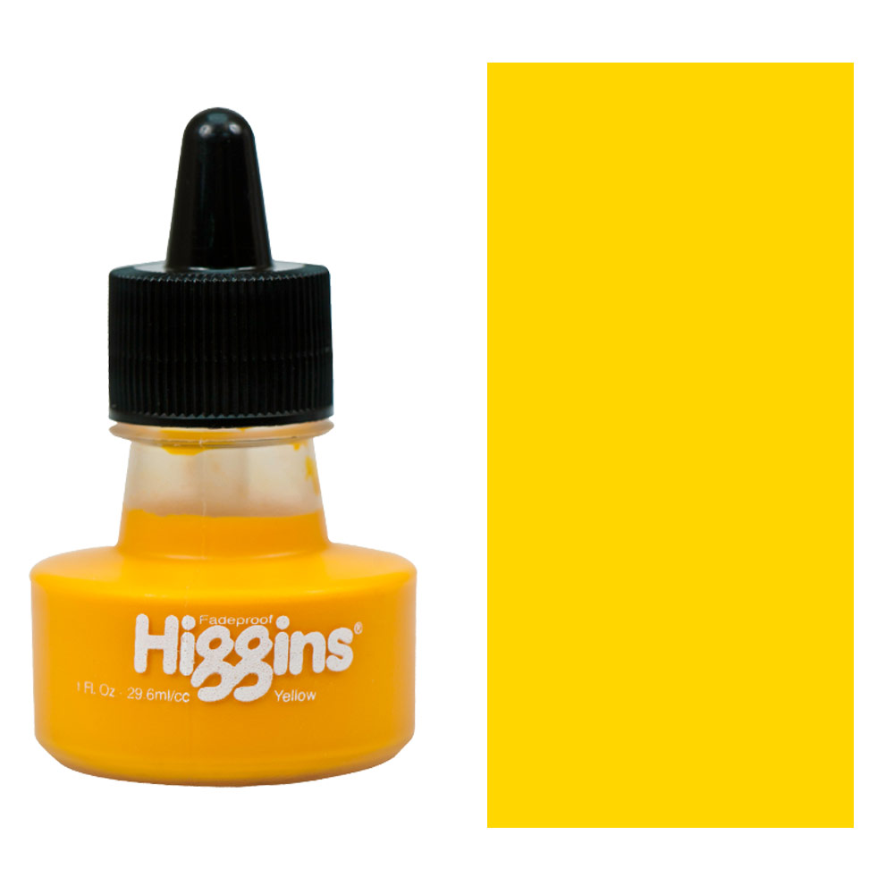 Higgins Fadeproof Pigmented Ink 1 oz. - Yellow