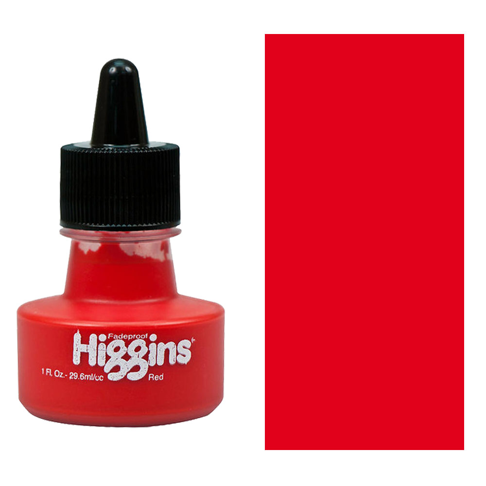 Higgins Fadeproof Pigmented Ink 1 oz. - Red