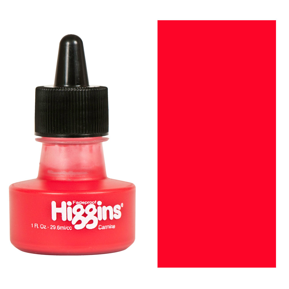 Higgins Fadeproof Pigmented Ink 1 oz. - Carmine