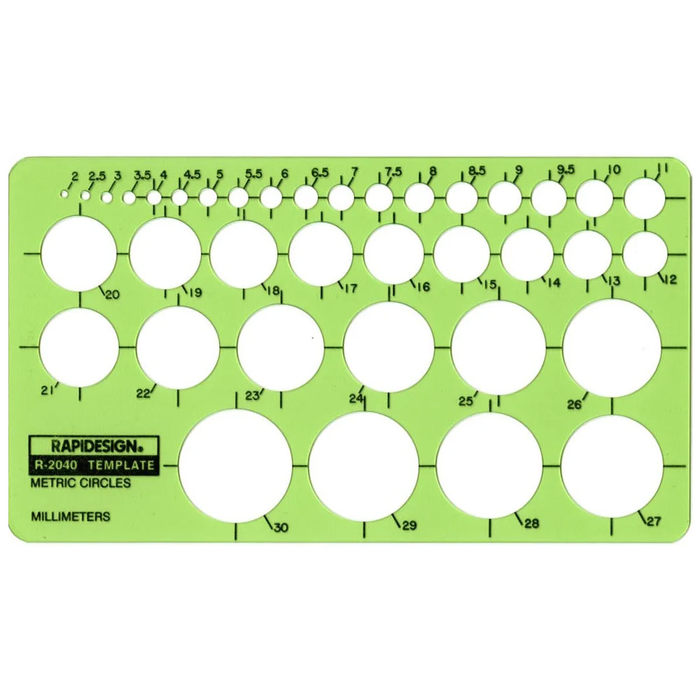 Rapidesign Metric Circle Template R-2040